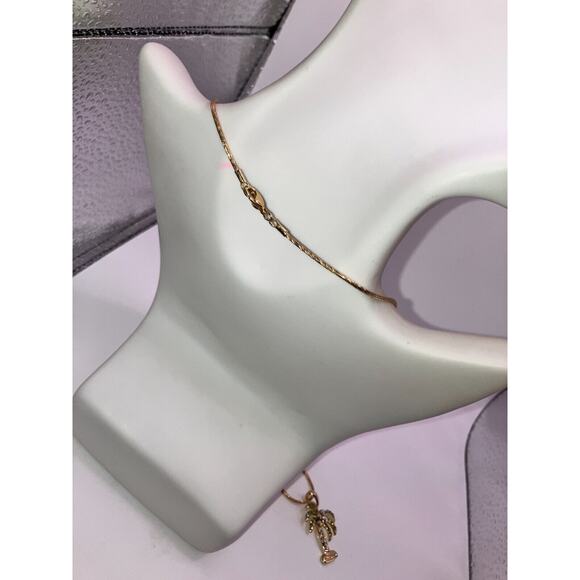 New Palm Tree Coconuts Austrian Crystal Gold-Tone Shiny Pendant Necklace! - Picture 10 of 10